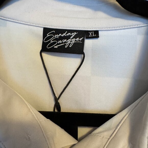 NWT Sunday Swagger Men's multicolored "Checked out" golf polo - Picture 3 of 5